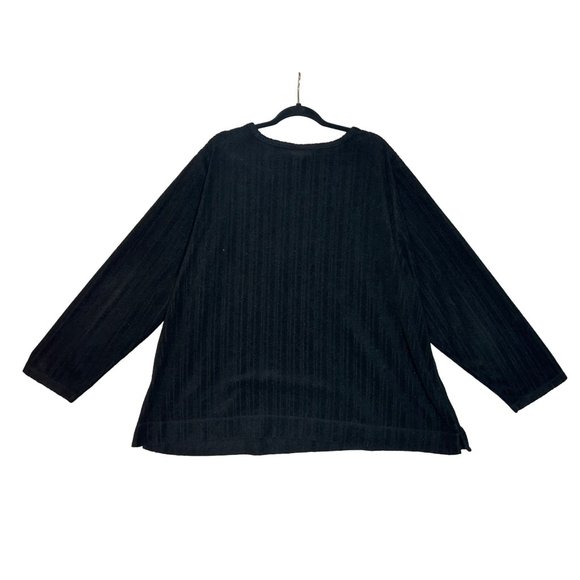 Catherines Chenille Black Pullover Sweater Plus Size 3X (26/28W) - Picture 3 of 5